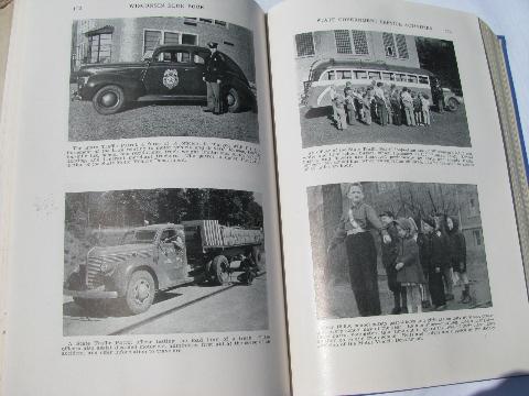 photo of old illustrated 1942 World War II Wisconsin Blue Book, 1940 census report, elections #6