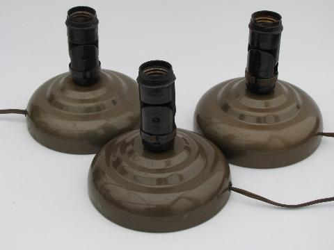 photo of old industrial deco machine age wall sconces adjustable bakelite sockets #1