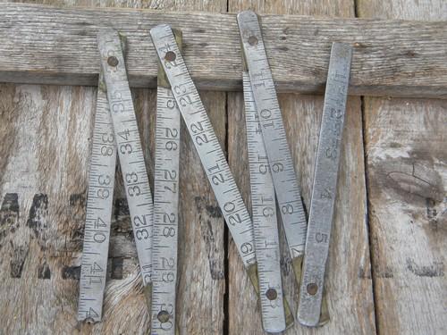 photo of old industrial vintage Lufkin folding ruler, vintage measuring tool #2