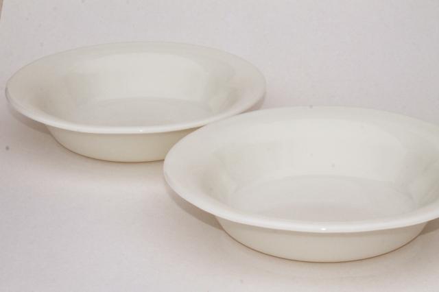 photo of old ivory Corning glass restaurant ware, deep dish pie plates or serving bowls  #2