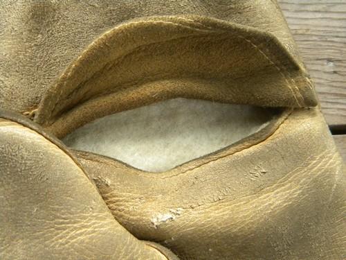 photo of old leather mittens wool fleece lined for motorcycle/hunter/trapper etc. #3