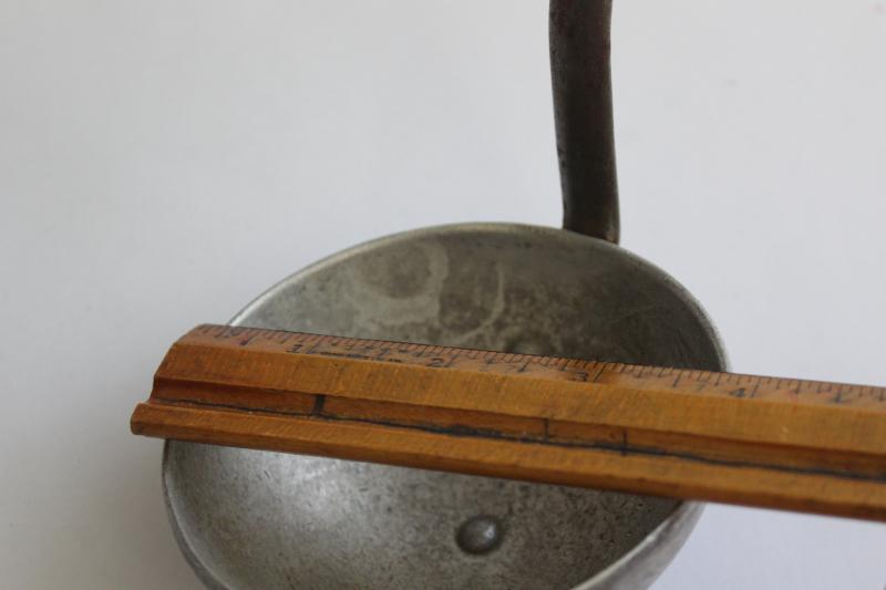 photo of old long handled soup ladle or water dipper, vintage cowboy campfire kitchen primitive #5