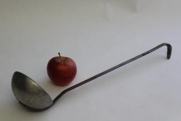 catalog photo of old long handled soup ladle or water dipper, vintage cowboy campfire kitchen primitive