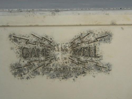 photo of old metal industrial vintage Gamewell fire alarm wall box #3