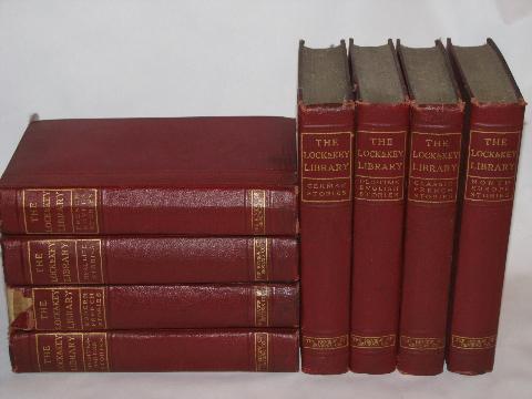 photo of old mystery / detective stories, vintage 1912 Lock & Key books set #1