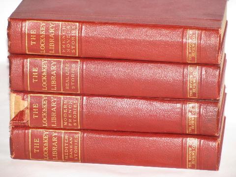 photo of old mystery / detective stories, vintage 1912 Lock & Key books set #3