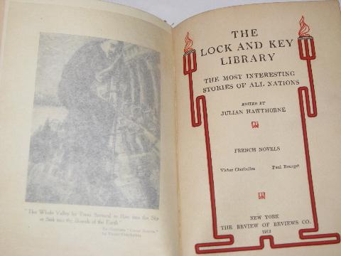 photo of old mystery / detective stories, vintage 1912 Lock & Key books set #4