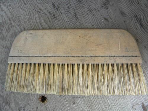 photo of old natural bristle brush w/Hanlon and Goodman advertising graphics #3