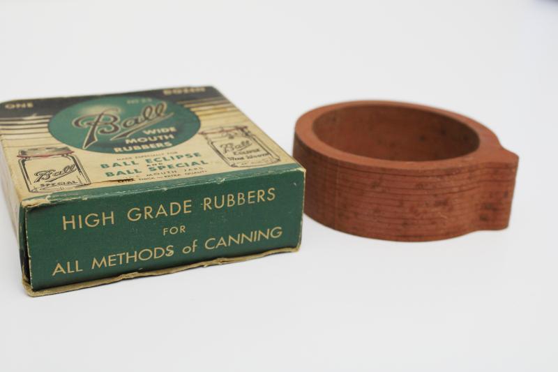 photo of old original box rubber seals for Ball jars, wide mouth Eclipse canning jar rings #2