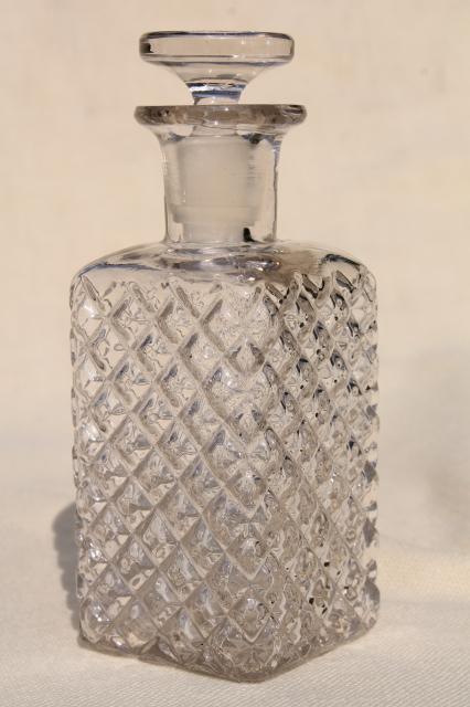 photo of old perfume bottle w/ ground glass stopper, vintage eau de cologne scent bottle for vanity table #1