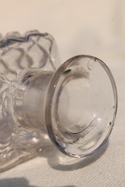 photo of old perfume bottle w/ ground glass stopper, vintage eau de cologne scent bottle for vanity table #6
