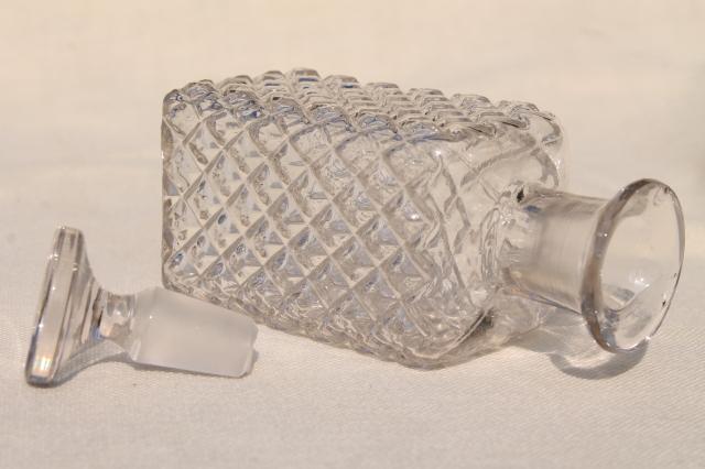 photo of old perfume bottle w/ ground glass stopper, vintage eau de cologne scent bottle for vanity table #7