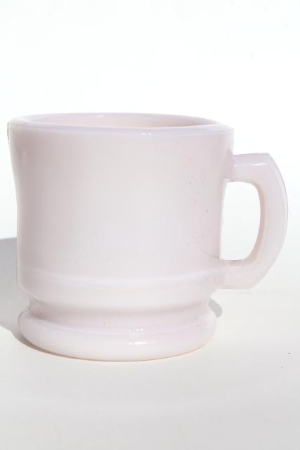 photo of old pink milk glass cup, Victorian vintage antique shaving mug? #1