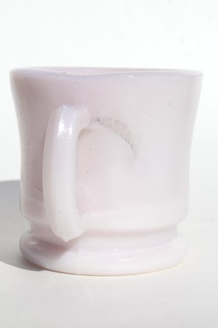 photo of old pink milk glass cup, Victorian vintage antique shaving mug? #2