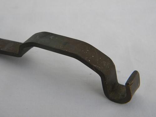 photo of old porch hook for hanging flowers / bird feeders, solid brass #2