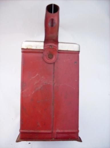 photo of old red Burgess portable lantern flashlight, Freeport, IL #3