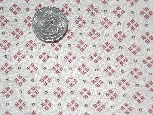 photo of old red white & blue quilting fabric lot, cotton prints & solid color fabric #5