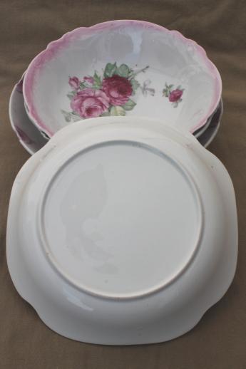 photo of old rose pattern vintage china serving bowls, roses floral antique china #5