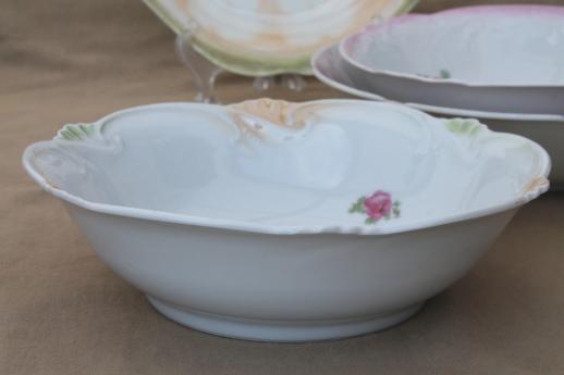 photo of old rose pattern vintage china serving bowls, roses floral antique china #6