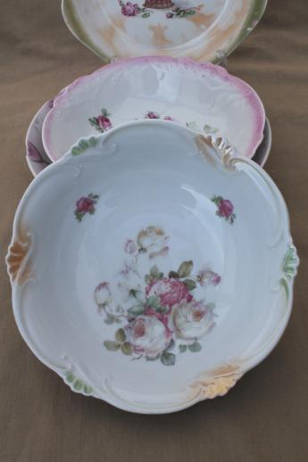 photo of old rose pattern vintage china serving bowls, roses floral antique china #7