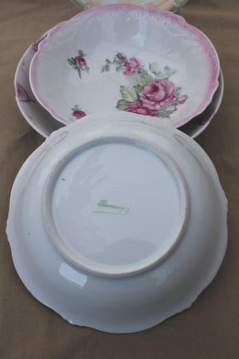 photo of old rose pattern vintage china serving bowls, roses floral antique china #8