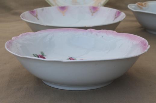 photo of old rose pattern vintage china serving bowls, roses floral antique china #9