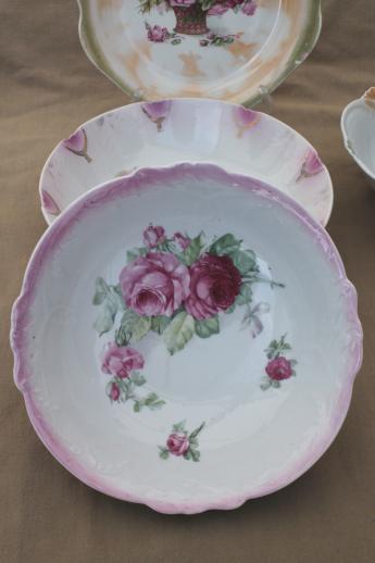 photo of old rose pattern vintage china serving bowls, roses floral antique china #10