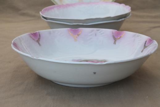 photo of old rose pattern vintage china serving bowls, roses floral antique china #12