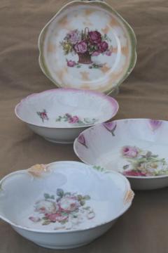 catalog photo of old rose pattern vintage china serving bowls, roses floral antique china