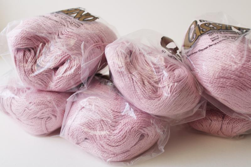 photo of old rose pink mercerized cotton pearl cotton thread for embroidery or knitting crochet #2