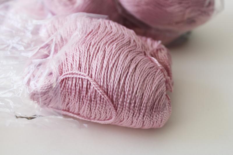 photo of old rose pink mercerized cotton pearl cotton thread for embroidery or knitting crochet #3