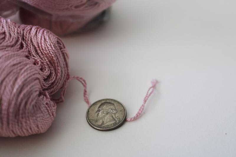 photo of old rose pink mercerized cotton pearl cotton thread for embroidery or knitting crochet #4