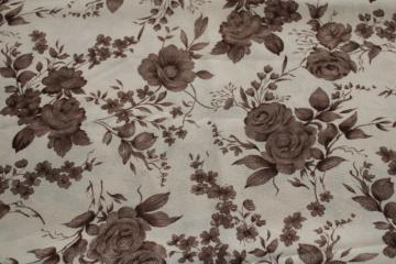 catalog photo of old roses floral sepia brown print poly georgette flowy crepe texture fabric