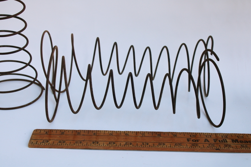 photo of old rusty steel bedsprings, hourglass shape bed springs for primitive decor or crafts  #3