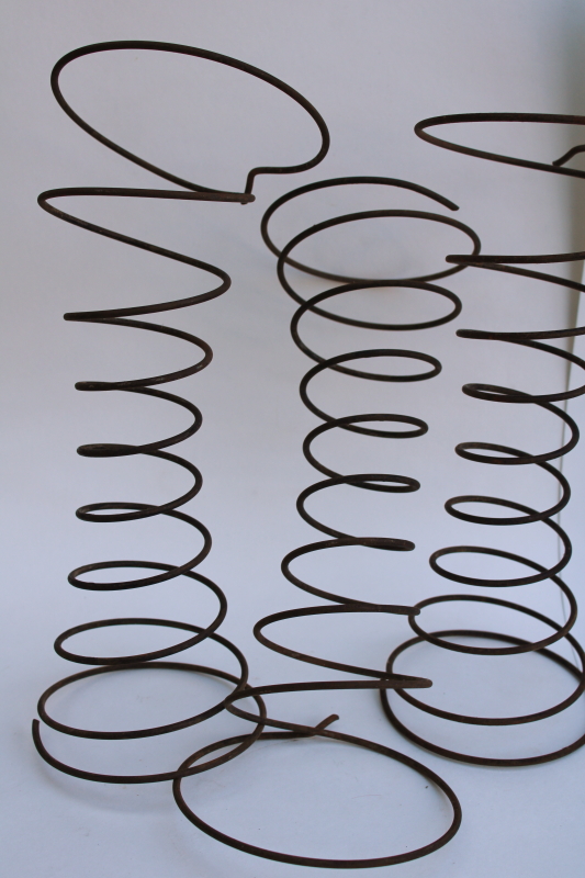 photo of old rusty steel bedsprings, hourglass shape bed springs for primitive decor or crafts  #6