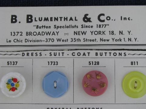 photo of old saleman's sample sewing notions, vintage buttons on cards, 1950s #2