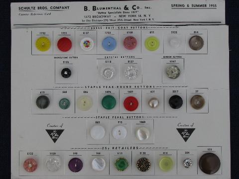 photo of old saleman's sample sewing notions, vintage buttons on cards, 1950s #8