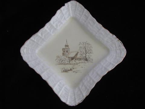 photo of old scenes of Germany, antique porcelain plates,1800s vintage German china #2