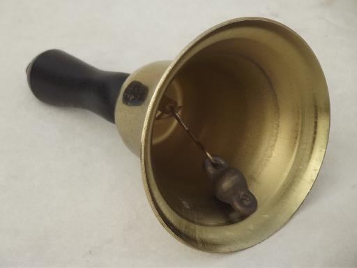 photo of old school bell, vintage hand bell for schoolhouse teacher's desk bell #3