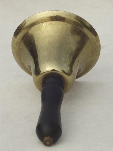 photo of old school bell, vintage hand bell for schoolhouse teacher's desk bell #4