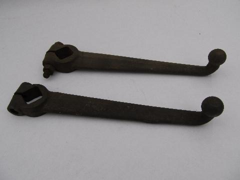 photo of old shock absorber arms early auto vintage wall hooks #1