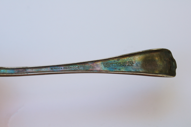 photo of old silver plated fruit spoon Exchange Hotel Montgomery Alabama, antique silverware  #2