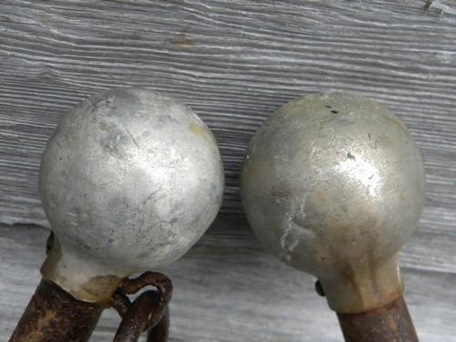 photo of old steel horse harness collar hames brass ball knobs farm primitive #3