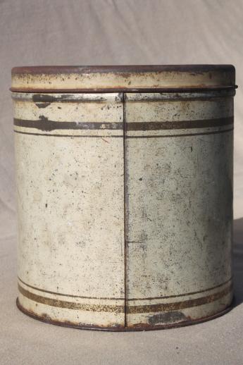 photo of old stencil painted metal canister tin, hoosier vintage kitchen Coffee jar #4