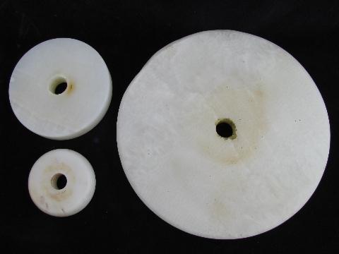 photo of old stone marble lamp bases, vintage lighting restoration parts #2