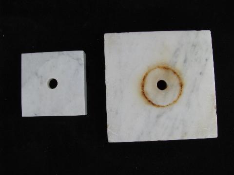 photo of old stone marble lamp bases, vintage lighting restoration parts #3