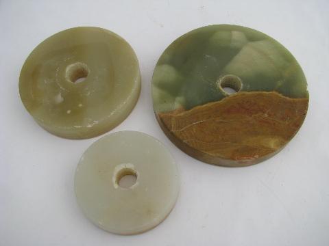 photo of old stone marble lamp bases, vintage lighting restoration parts #4