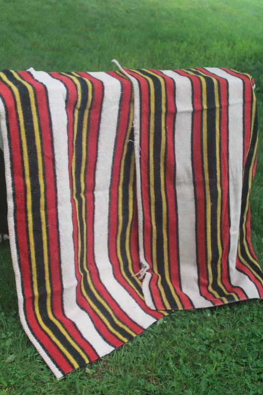 photo of old striped wool saddle blankets, vintage fabric remnants for western decor projects, sewing bags?  #1
