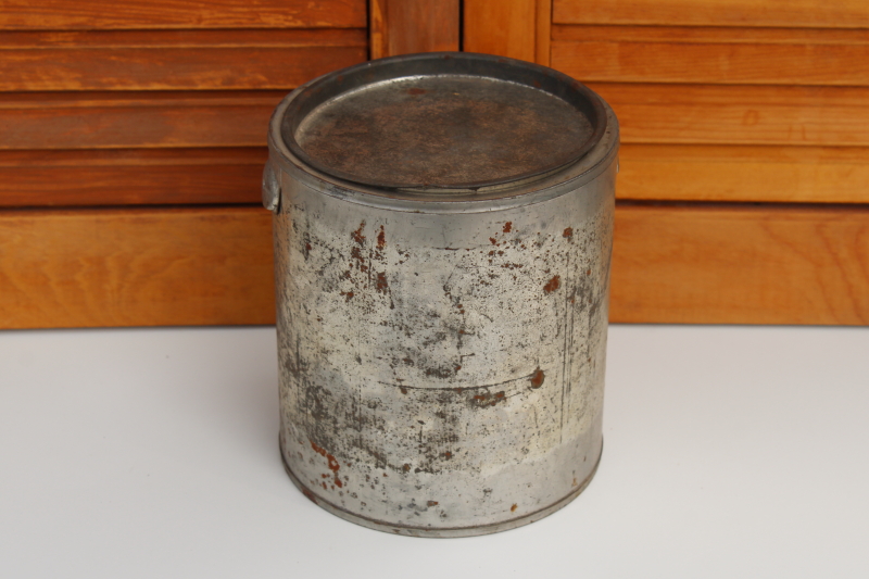 photo of old tin metal pail from Honey, bees clover print vintage label country farmhouse decor #3