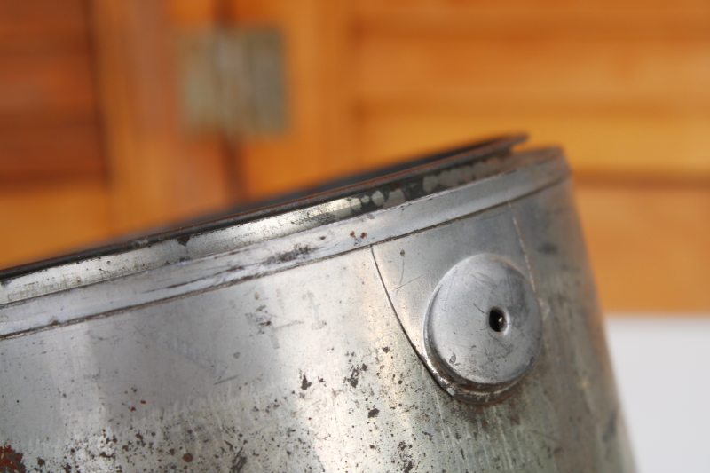 photo of old tin metal pail from Honey, bees clover print vintage label country farmhouse decor #4
